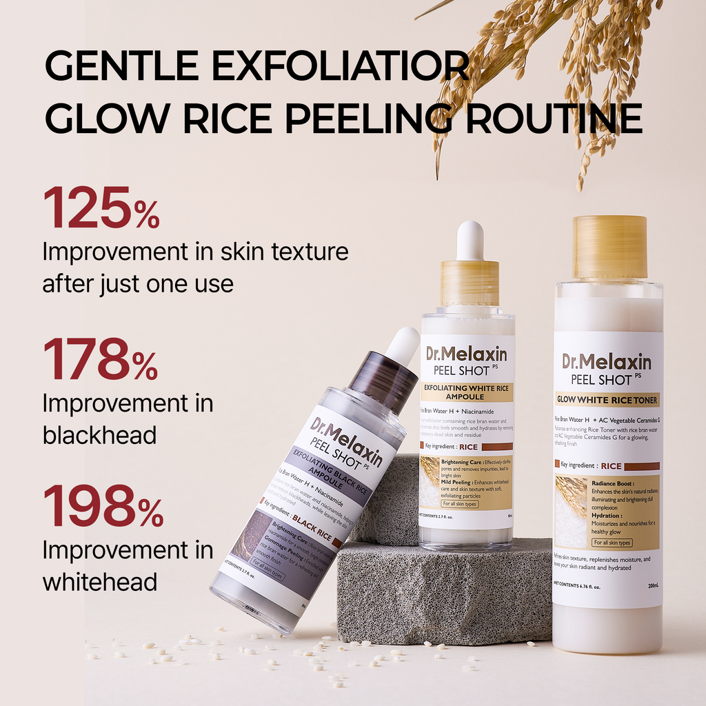 Pore Minimizer Rice Ampoule Set – Gentle Enzyme Peeling & Hydrating Serum for Smooth Skin