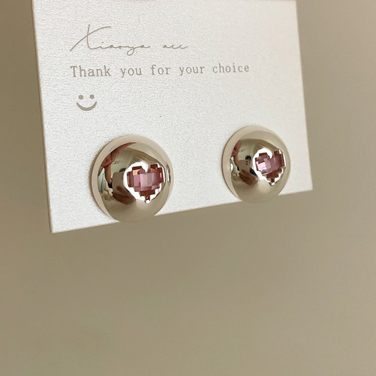 Pink Zirconia Metal Earrings