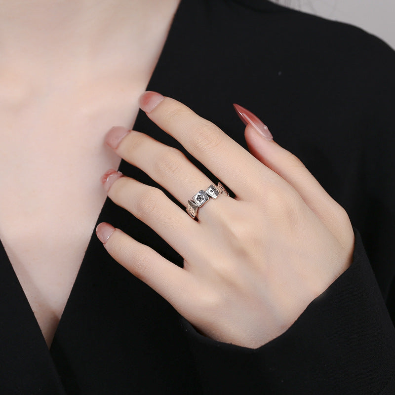 Square Smiley Ring