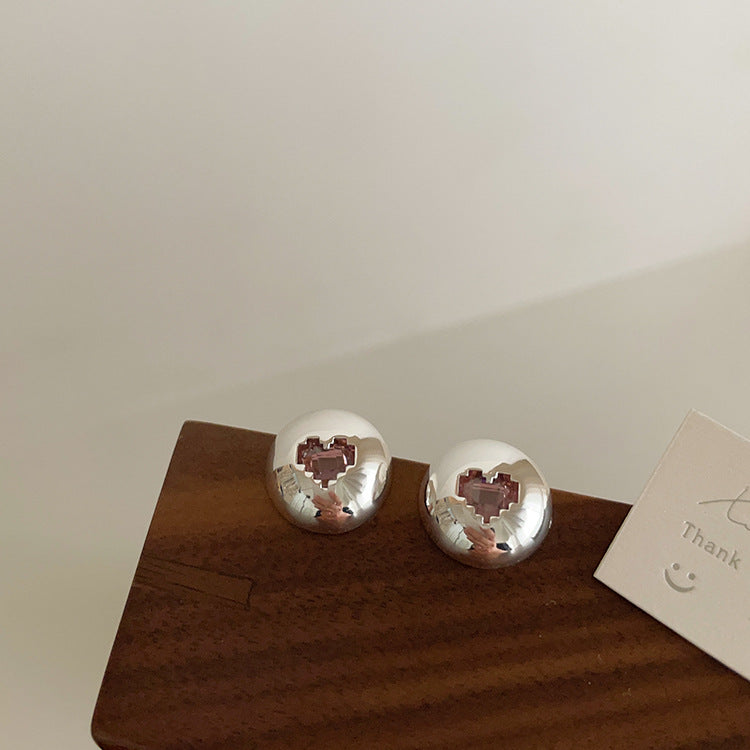 Pink Zirconia Metal Earrings