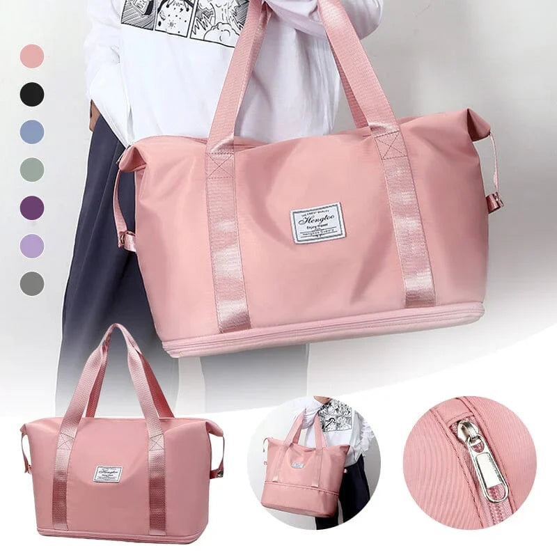 High capacity double layer suitcase for wet separation