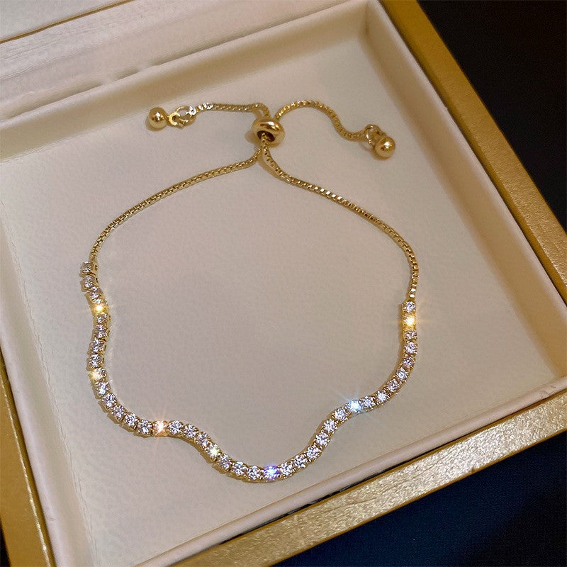 Moissanite Bracelet - Adjustable Length with Gift Box