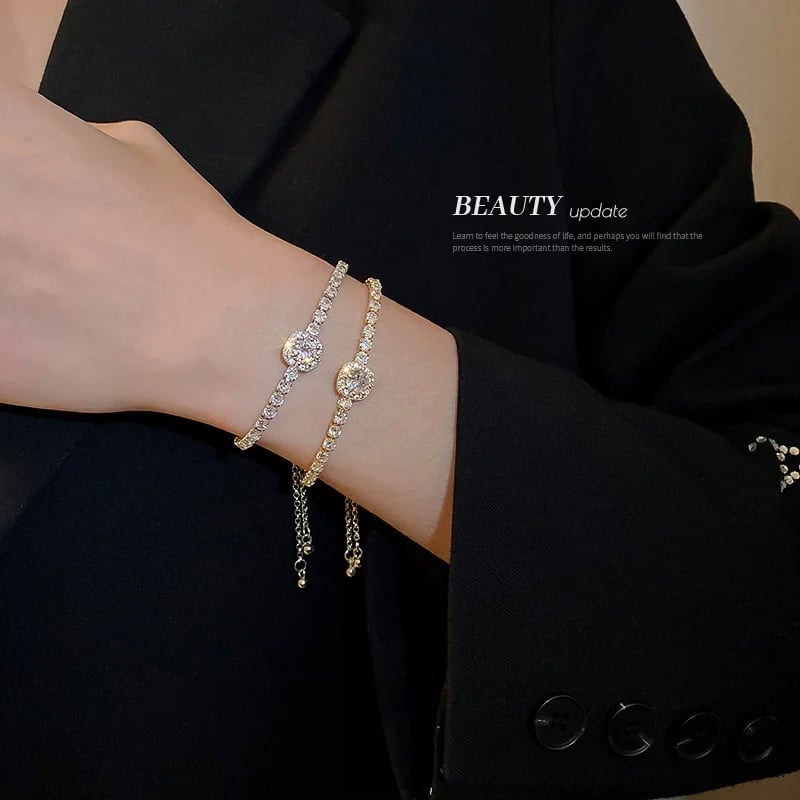 Moissanite Bracelet - Adjustable Length with Gift Box