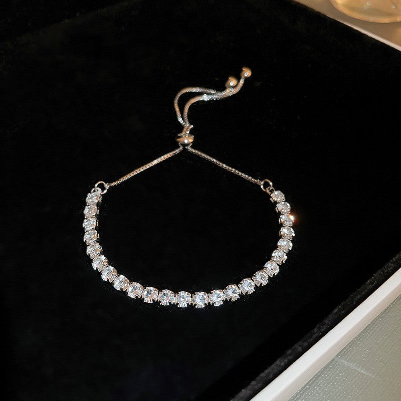 Moissanite Bracelet - Adjustable Length with Gift Box