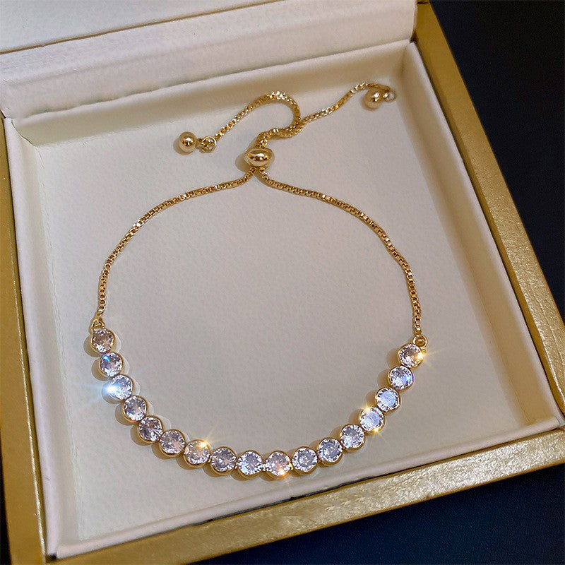 Moissanite Bracelet - Adjustable Length with Gift Box