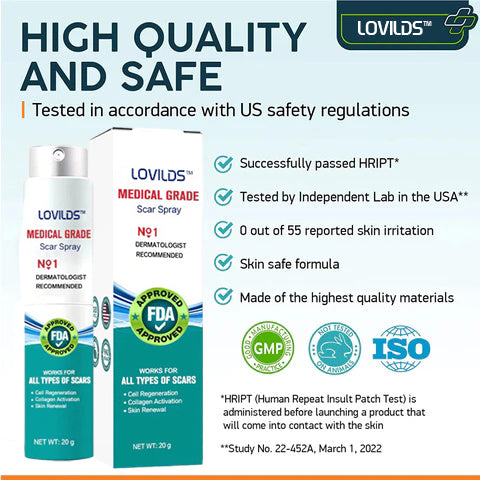 LOVILDS Advanced Scar Repair Spray for Acne Scars, Surgical Scars and Stretch Marks