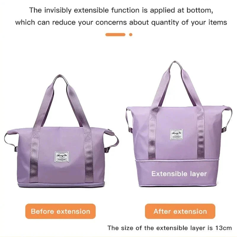 High capacity double layer suitcase for wet separation