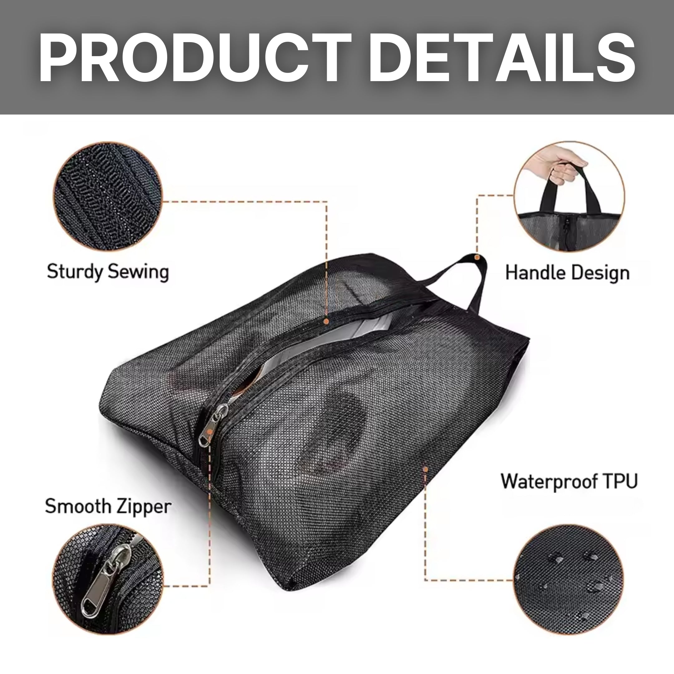 Thorntons vip beauty Mesh Shoe Travel Bag – Portable Storage Organizer
