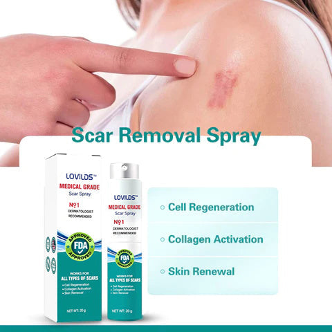 LOVILDS Advanced Scar Repair Spray for Acne Scars, Surgical Scars and Stretch Marks