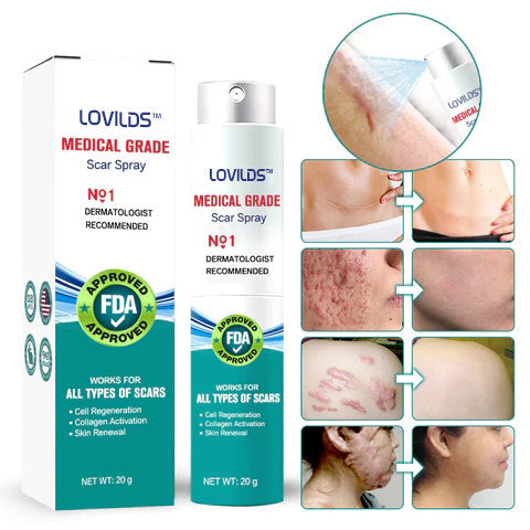 LOVILDS Advanced Scar Repair Spray for Acne Scars, Surgical Scars and Stretch Marks