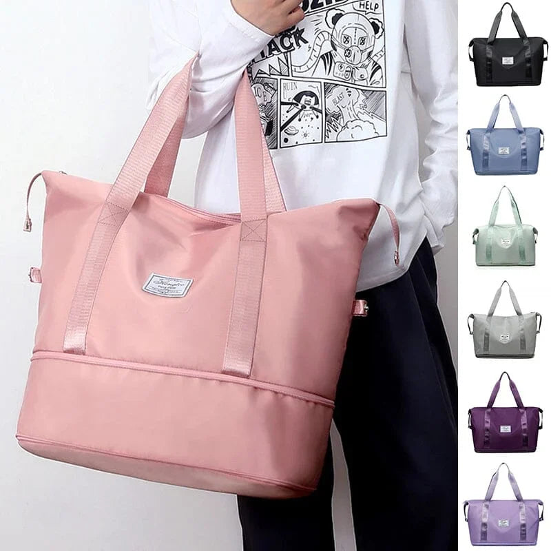 High capacity double layer suitcase for wet separation