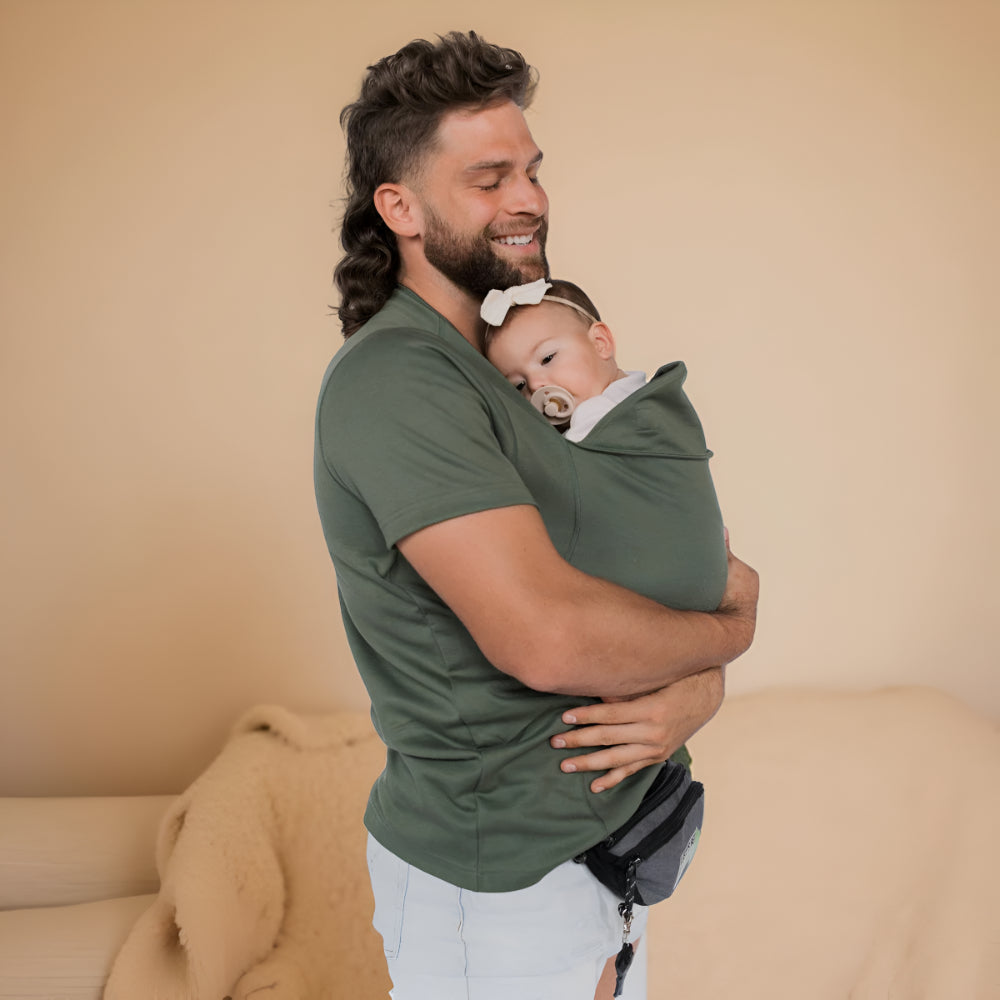 Baby Carrier Shirt Hands Free Wrap Style Infant Holder