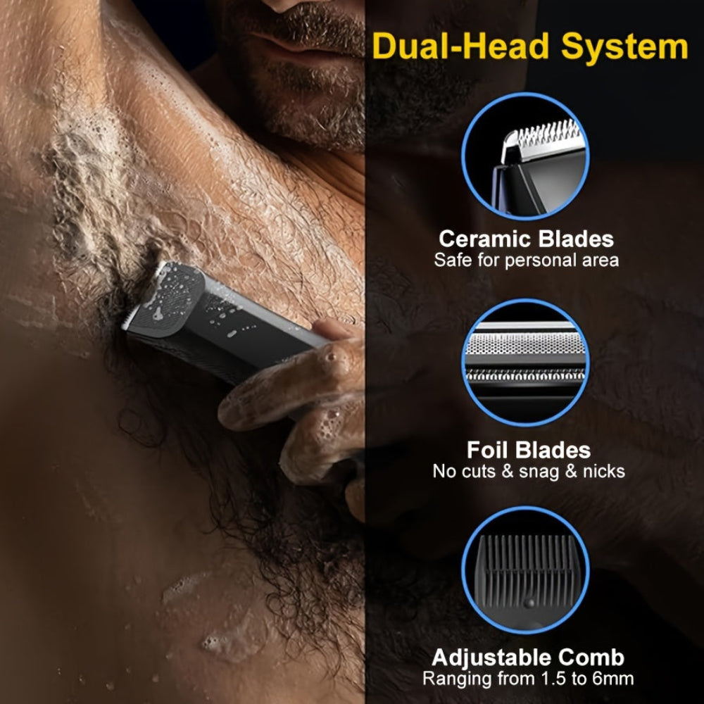 Body Hair Trimmer Rechargeable USB Electric Grooming Shaver