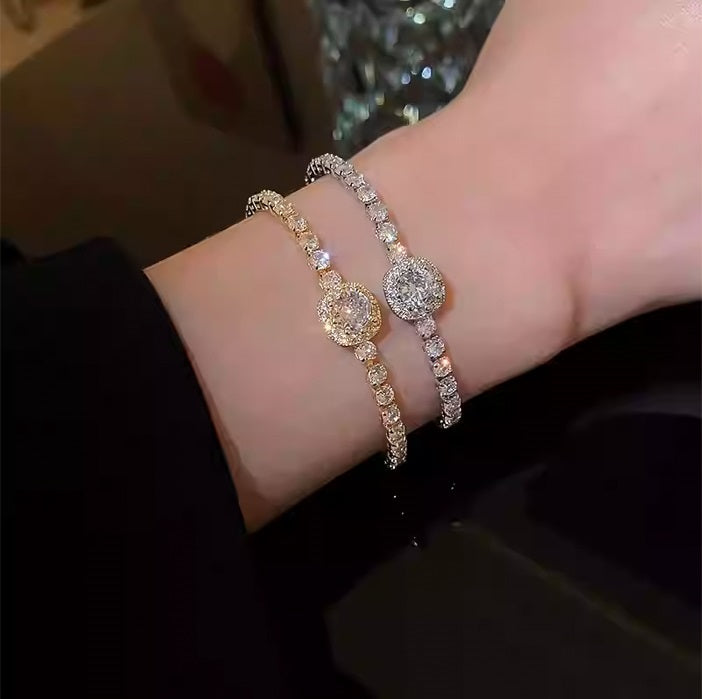 Moissanite Bracelet - Adjustable Length with Gift Box