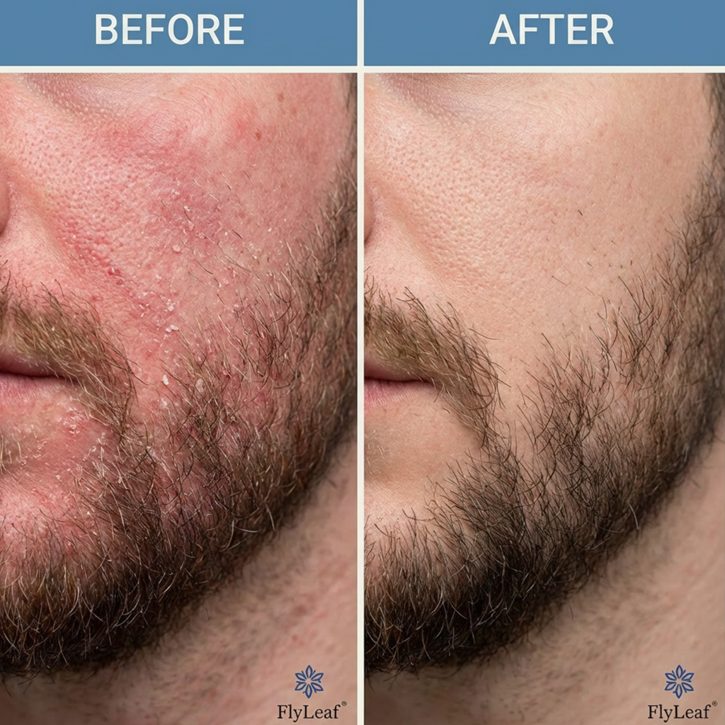 Soothing Scalp and Beard Irritation Relief Cream - Steroid-Free Skin Treatment for Redness and Flaking - Dermatology-Inspired Care for Men