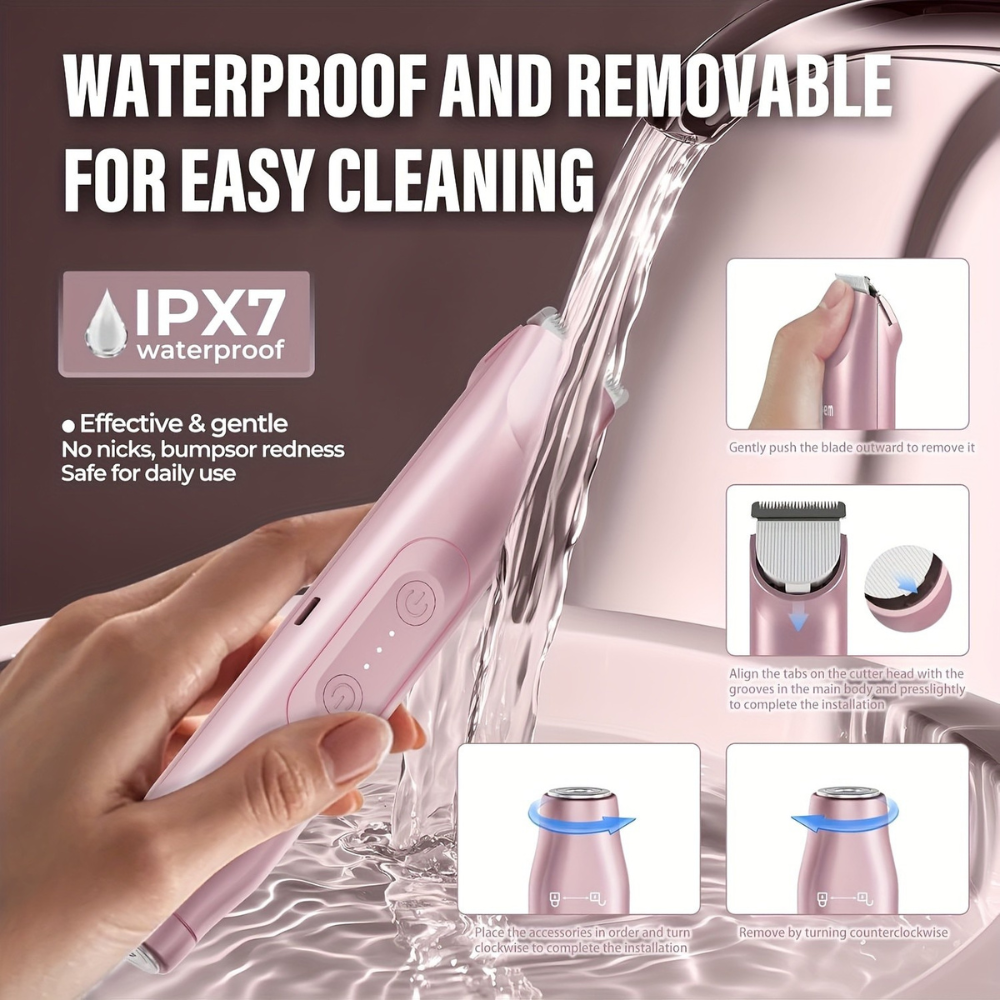 Electric Razors Women Rechargeable Waterproof Hair Trimmer