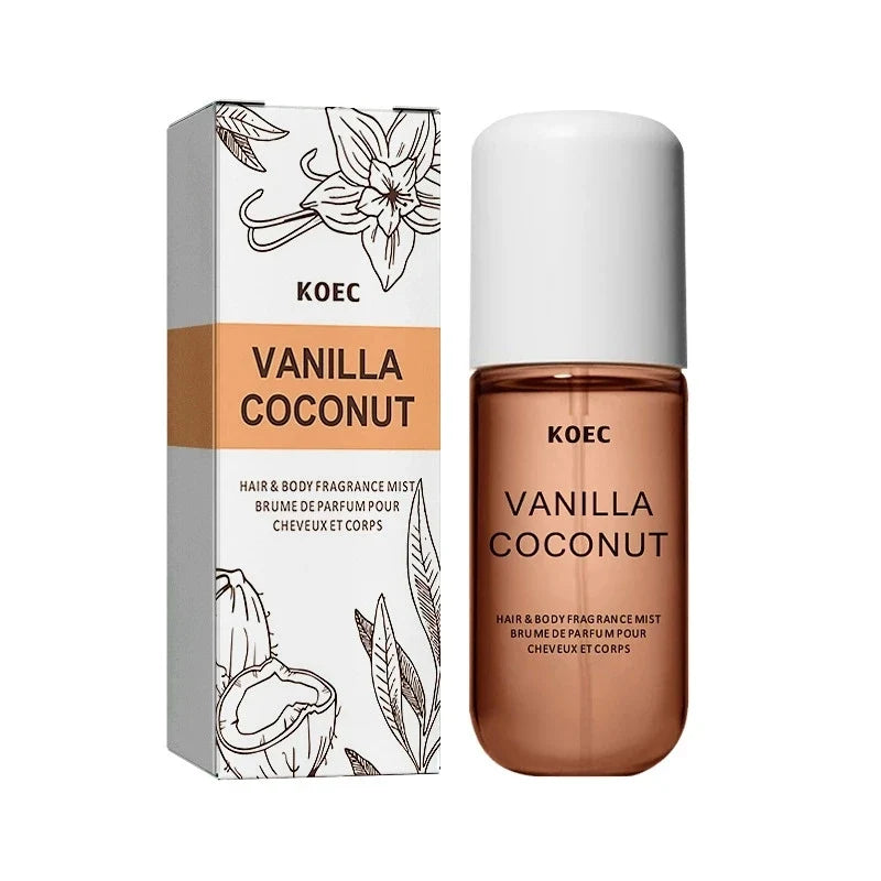 Vanilla and Coconut Fragrance Mist Perfume for Women - Refreshing Moisturizing Body Spray with Triple Note Plant Extracts for Daily Use