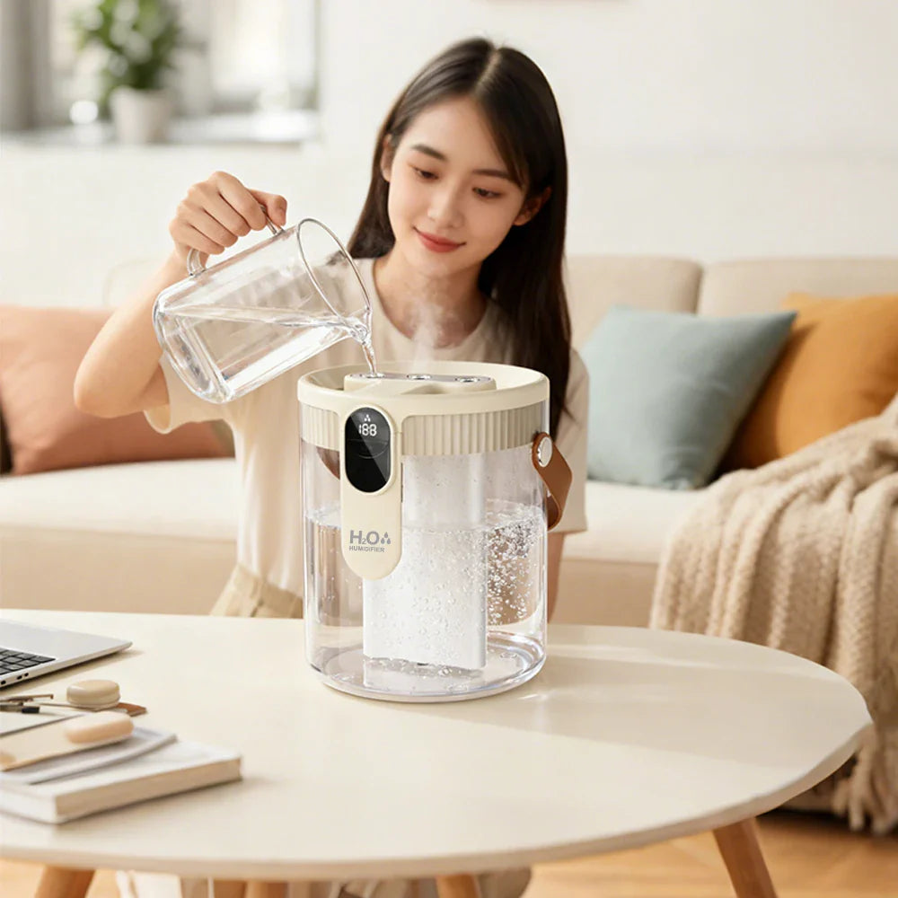 Portable Ultrasonic Air Humidifier and Aromatherapy Diffuser with 1.4L Top Fill Tank - Quiet USB Powered Mist Maker for Home, Office, and RV