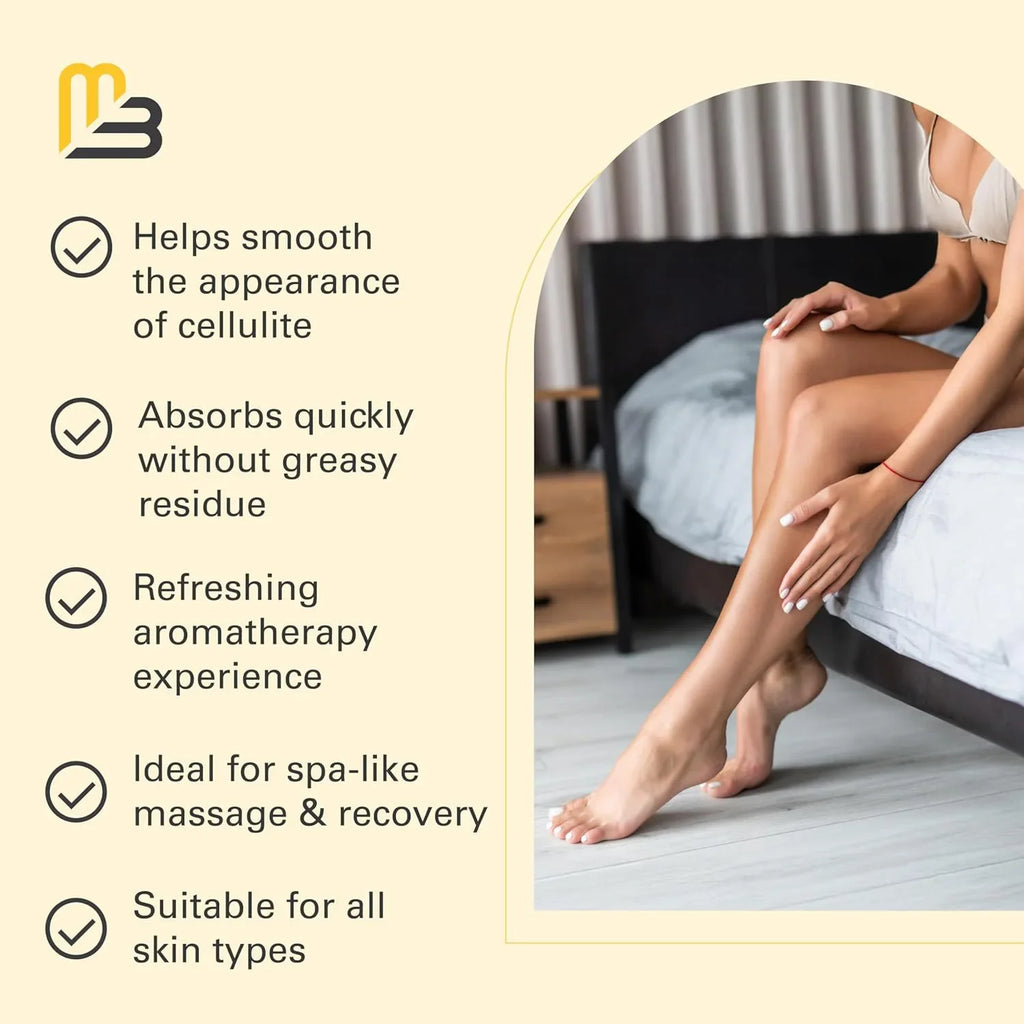 Nourishing Body Massage Oil with Eucalyptus and Grapeseed - Heat Soothing Moisturizer for Professional Spa and Home Back Massage