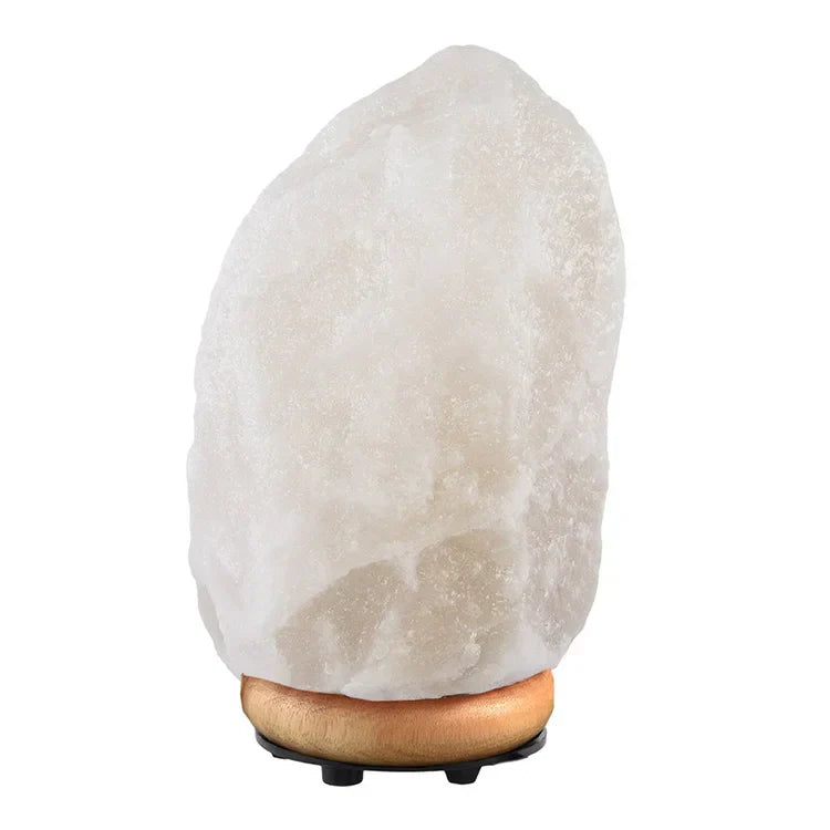 Pink Himalayan Salt Lamp with Wooden Base – Dimmer Switch, 15W Bulb, Crystal Rock Decor for Bedroom & Office