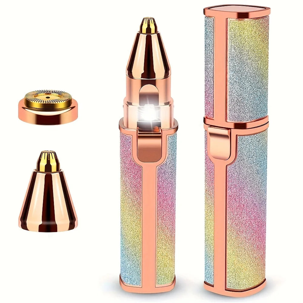 Rechargeable Electric Eyebrow Trimmer for Women - Waterproof Rotary and Vibrating Shaver with Stainless Steel Blades and USB Charging - IPX5