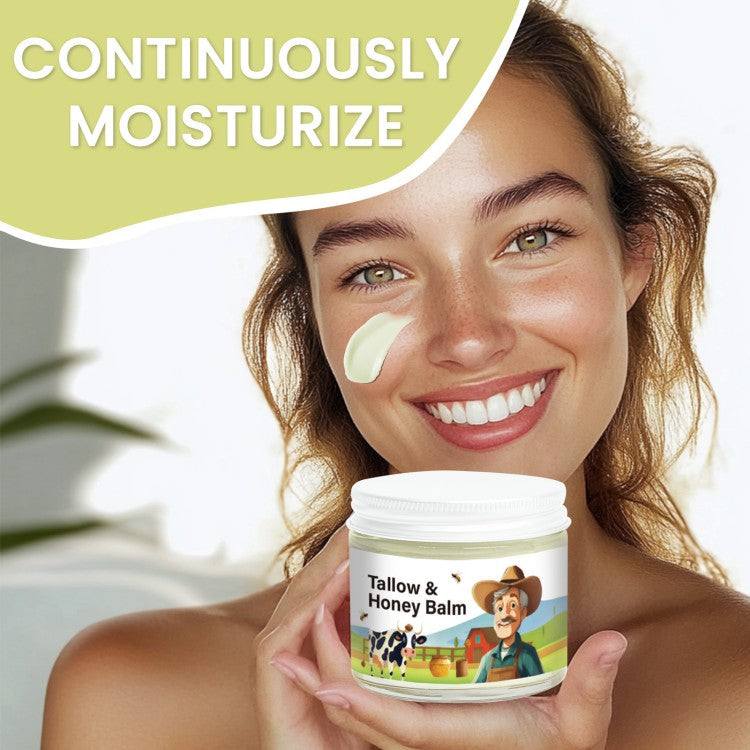 Tallow Honey Balm – Moisturizer for Mature Skin with Vitamins A, D & E | Face & Neck Care