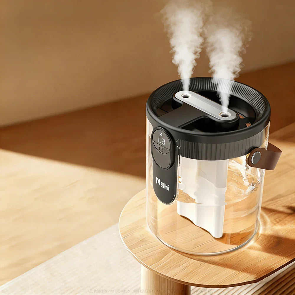 Portable Ultrasonic Air Humidifier and Aromatherapy Diffuser with 1.4L Top Fill Tank - Quiet USB Powered Mist Maker for Home, Office, and RV