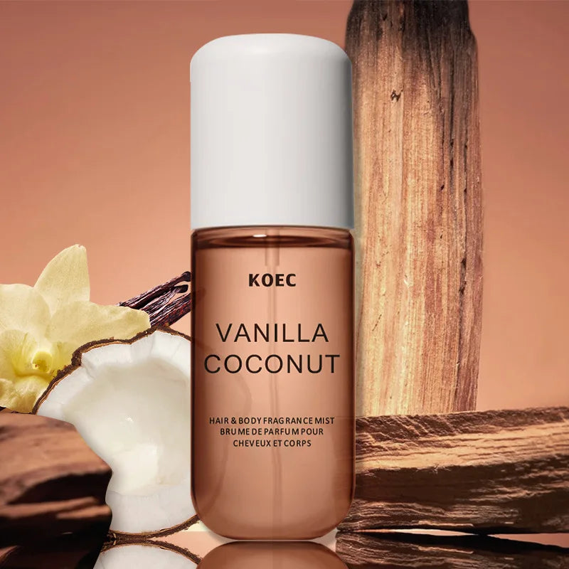 Vanilla and Coconut Fragrance Mist Perfume for Women - Refreshing Moisturizing Body Spray with Triple Note Plant Extracts for Daily Use
