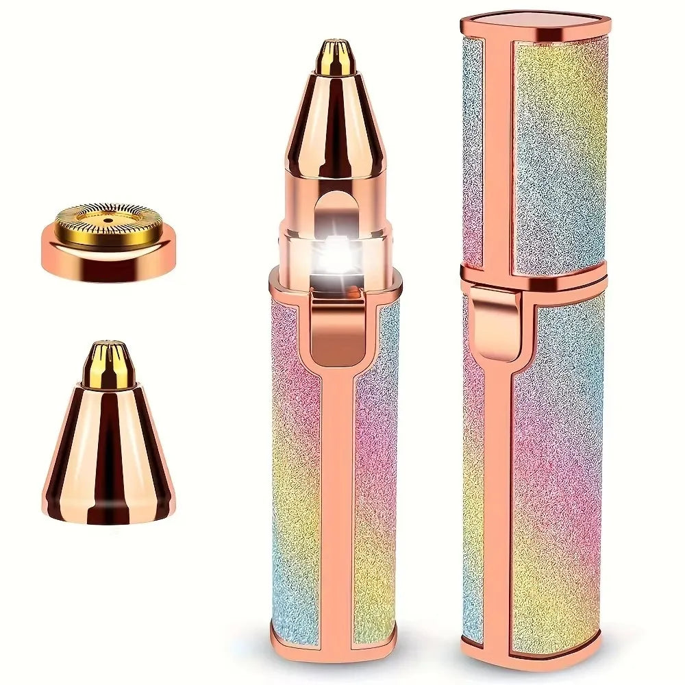 Rechargeable Electric Eyebrow Trimmer for Women - Waterproof Rotary and Vibrating Shaver with Stainless Steel Blades and USB Charging - IPX5