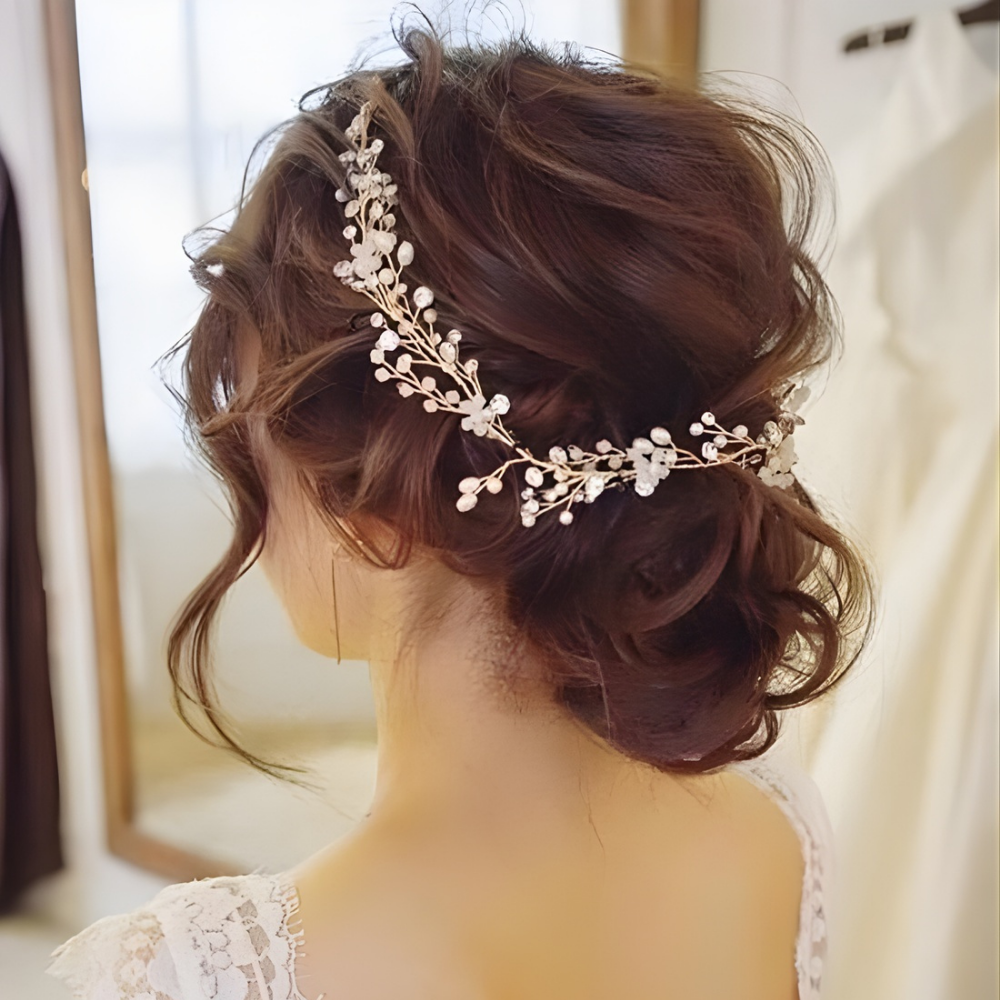 Hair Accessories Pearl Floral Vine Wedding Formal Styling