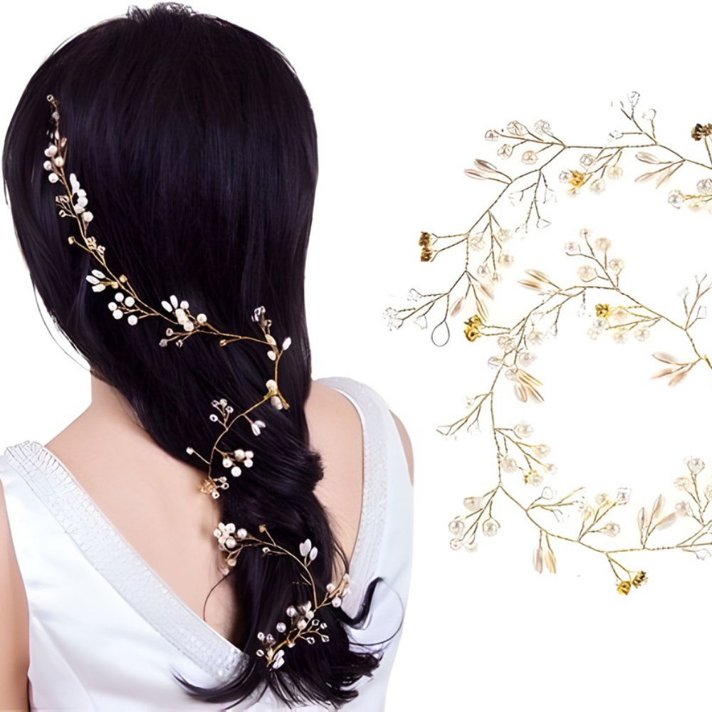 Hair Accessories Pearl Floral Vine Wedding Formal Styling