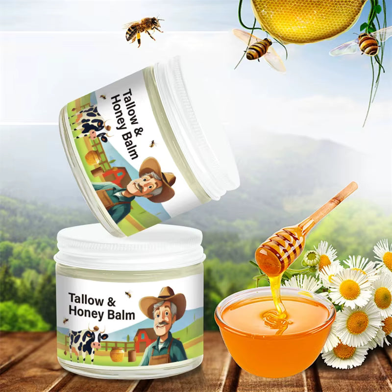 Tallow Honey Balm – Multipurpose Moisturizer for Face, Hands & Body | For Dry & Sensitive Skin
