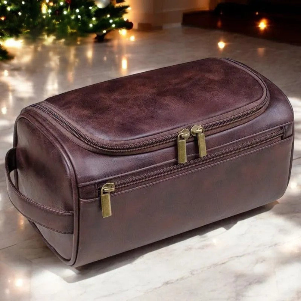 Leather Toiletry Bag Travel Wash Bag