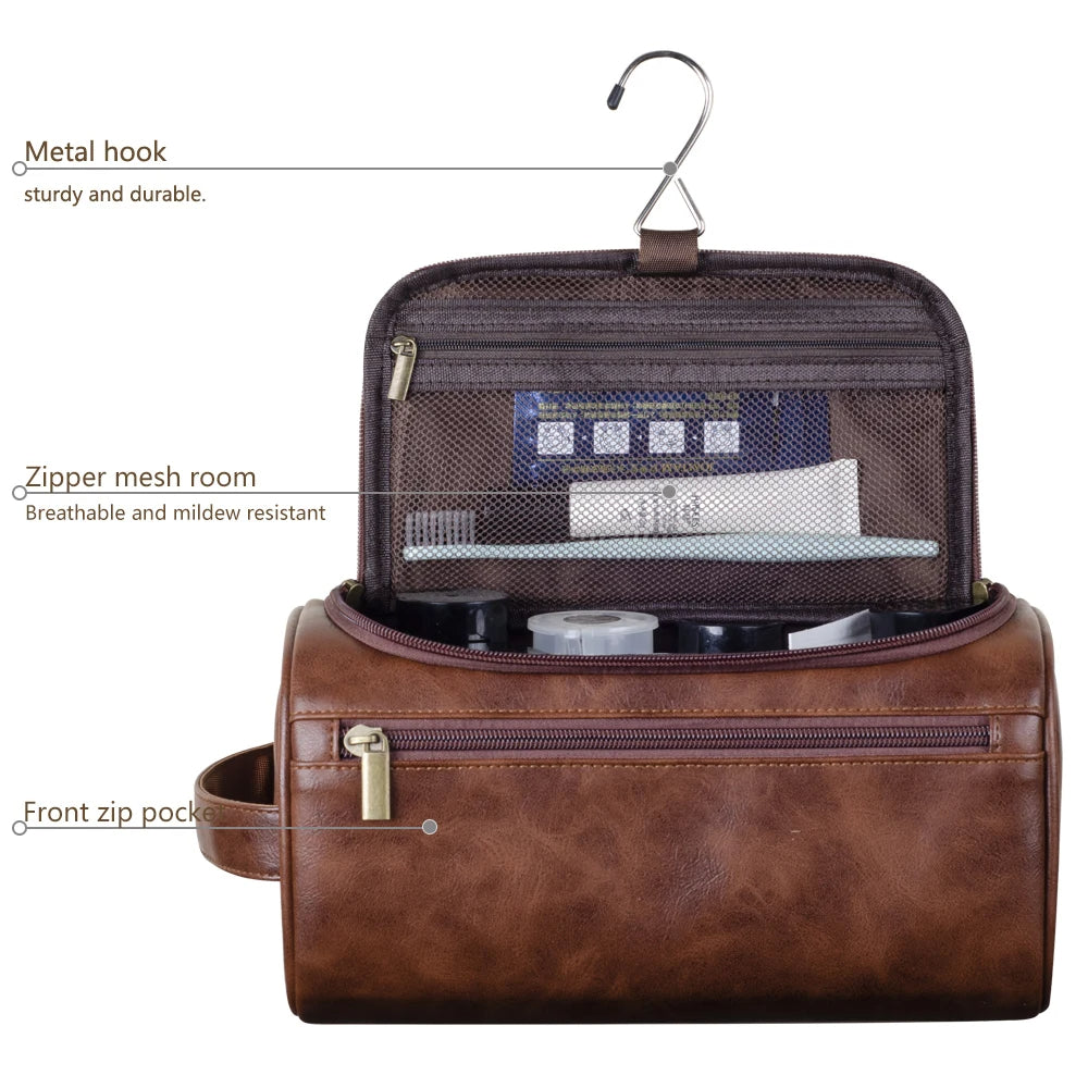 Leather Toiletry Bag Travel Wash Bag
