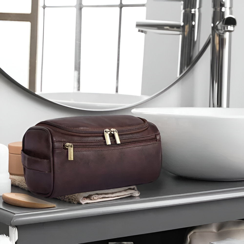 Leather Toiletry Bag Travel Wash Bag