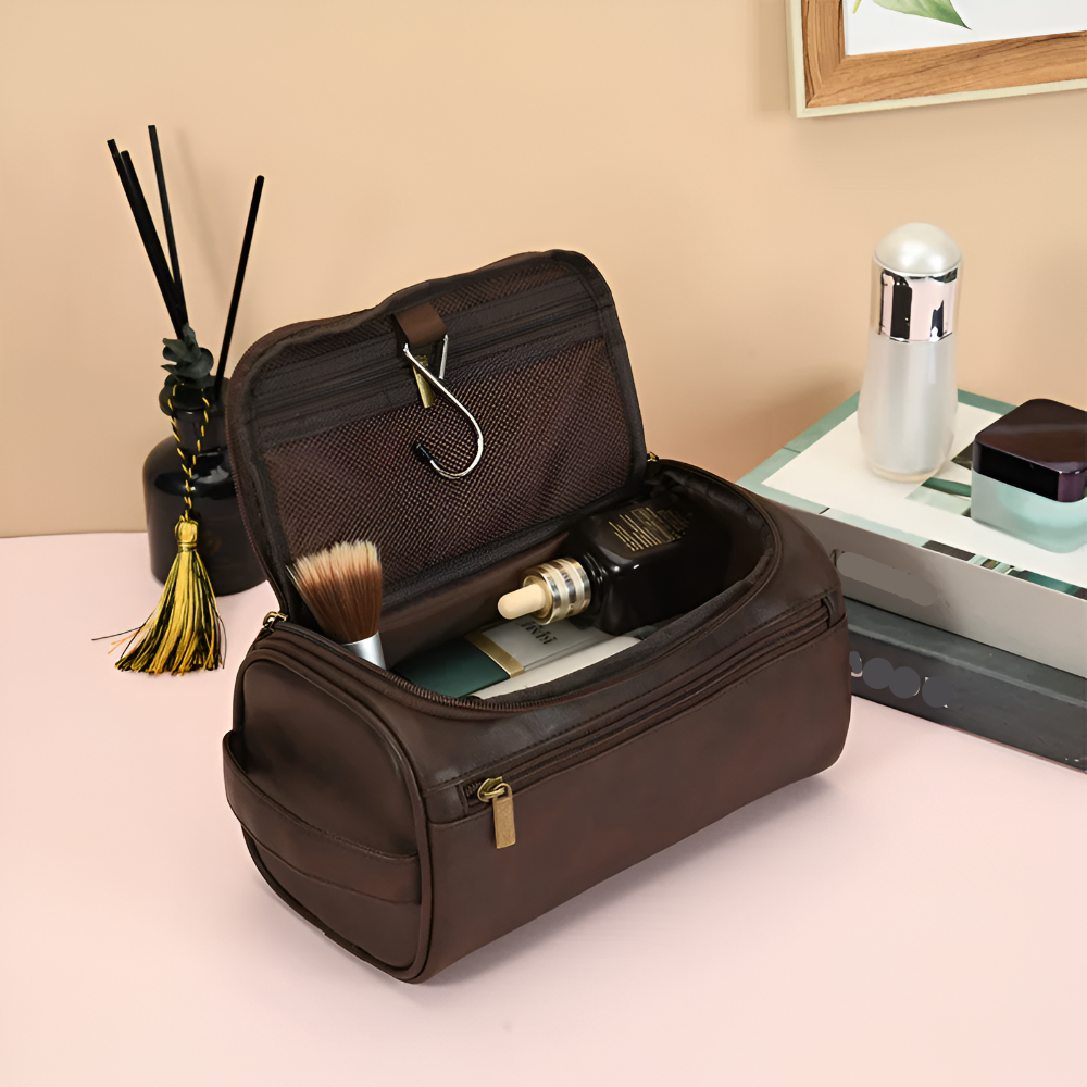 Leather Toiletry Bag Travel Wash Bag