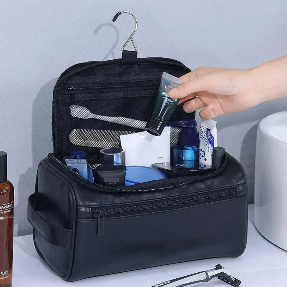 Leather Toiletry Bag Travel Wash Bag
