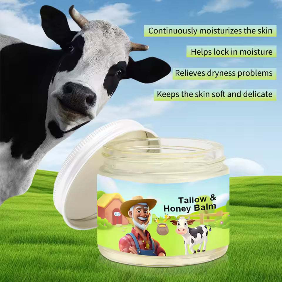Tallow Honey Balm – Natural Moisturizer with Grass-Fed Tallow & Organic Honey for Dry Skin