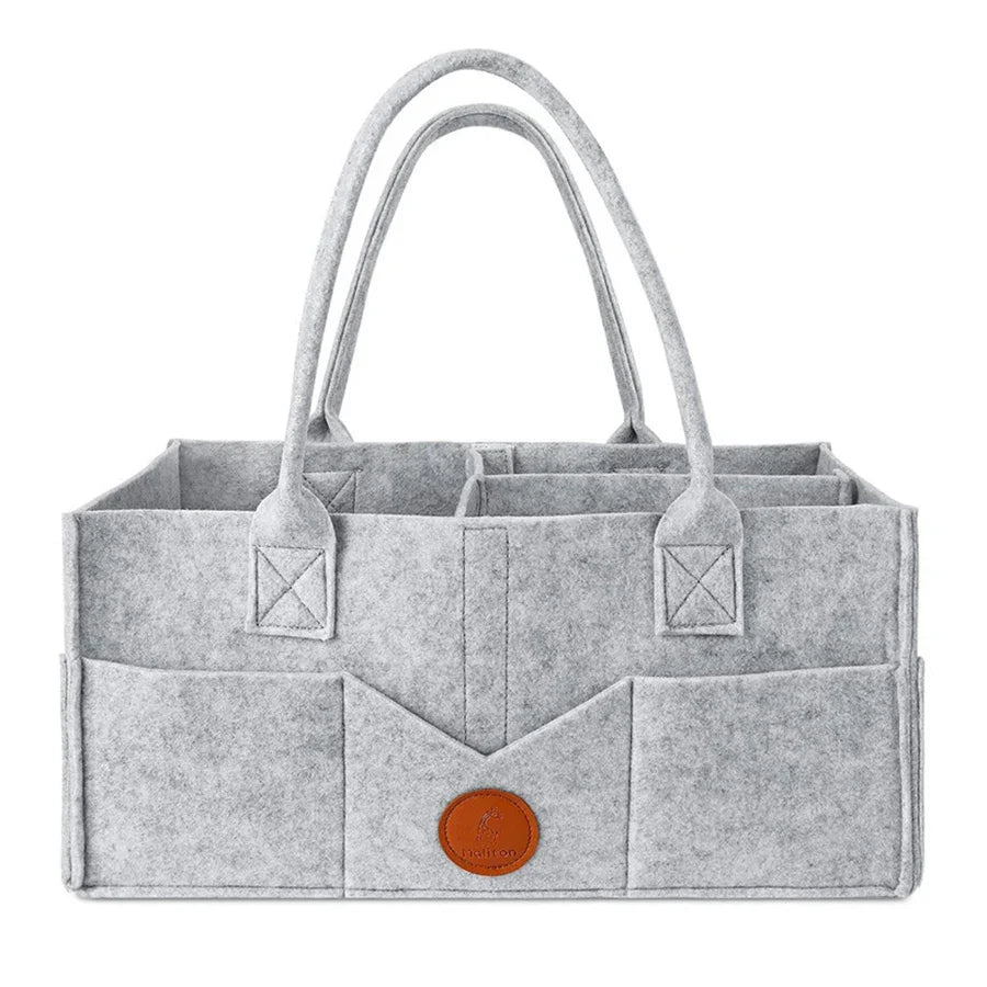 Thorntons vip beauty™ Felt Diaper Storage Caddy – Large Capacity Organizer Bag for Baby Diapers, Toys & Essentials – Portable Nursery Tote