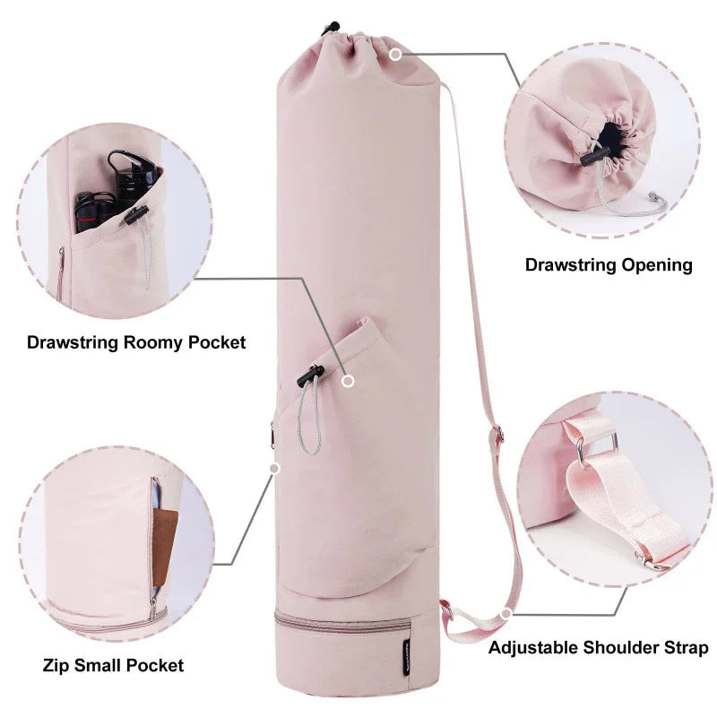 Yoga Mat Bag with Water Bottle Pocket & Wet Storage – Multi-Functional Carrier for Gym, Pilates & Fitness