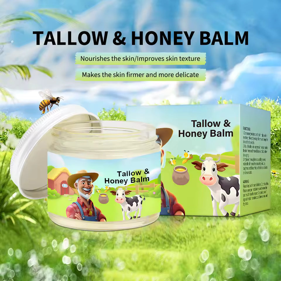 Tallow Honey Balm – Natural Moisturizer with Grass-Fed Tallow & Organic Honey for Dry Skin