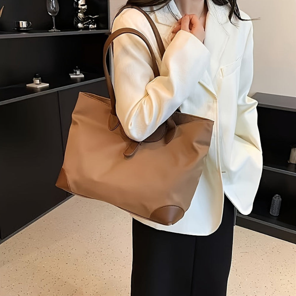 Women’s Large Canvas Tote Bag Minimalist Shoulder Handbag