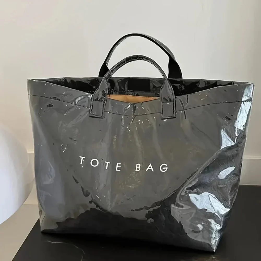 Women's Large Tote Bag - Metallic Oversized Reusable Handbag