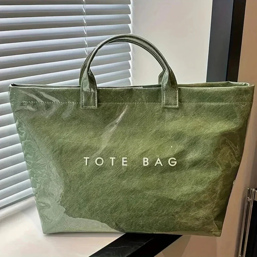 Women's Large Tote Bag - Metallic Oversized Reusable Handbag