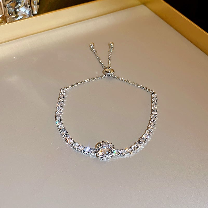 Moissanite Bracelet - Adjustable Length with Gift Box