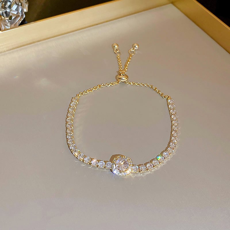 Moissanite Bracelet - Adjustable Length with Gift Box