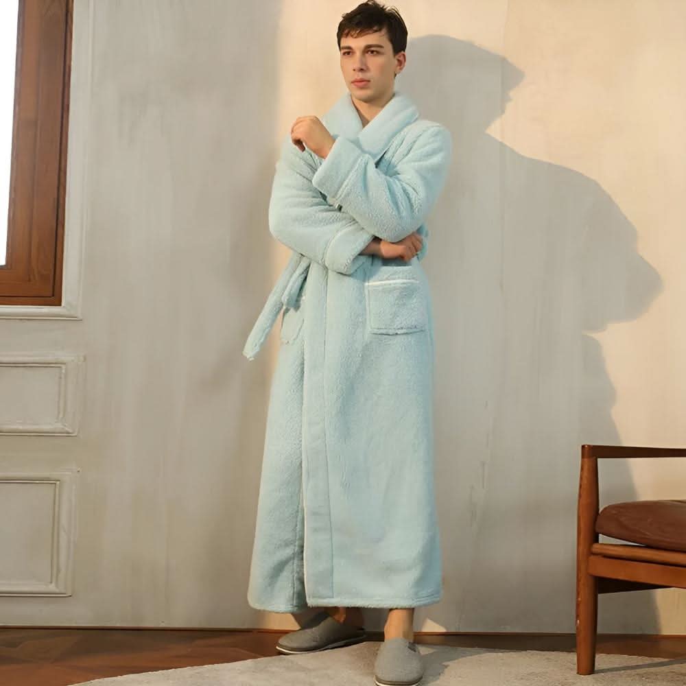 Coral Sherpa – Unisex Fleece Bathrobe with Shawl Collar