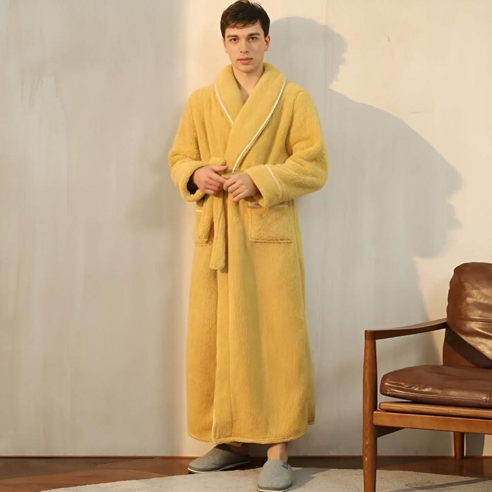 Coral Sherpa – Unisex Fleece Bathrobe with Shawl Collar