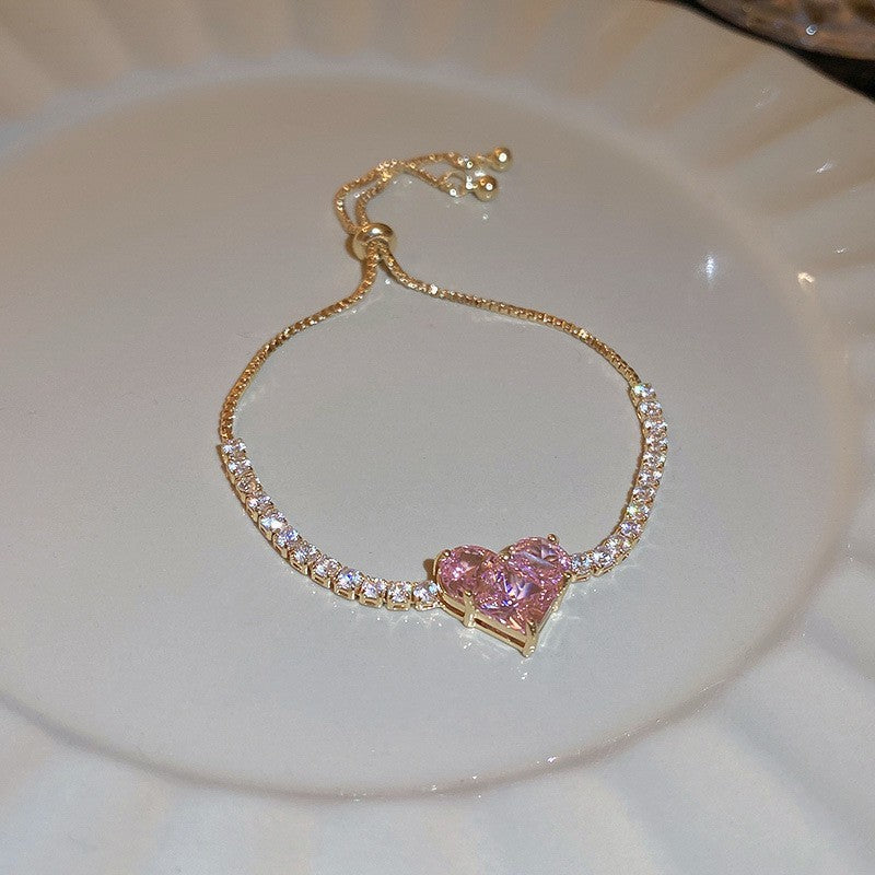 Moissanite Bracelet - Adjustable Length with Gift Box