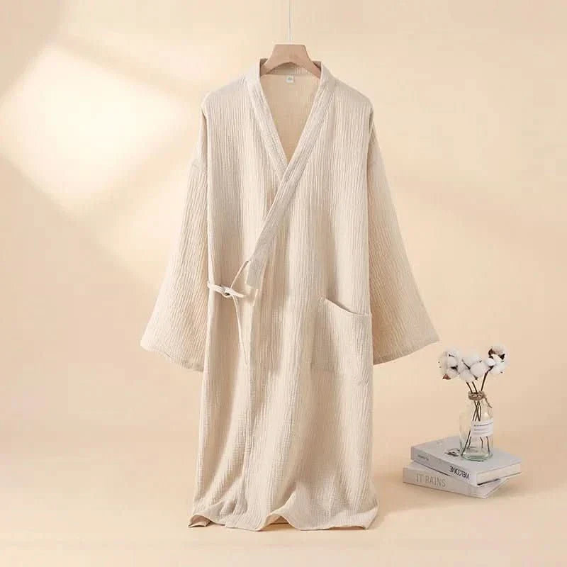 KOMFERA - Premium Cotton Lounge Kimono, Breathable unisex bathrobe for relaxation and home spa